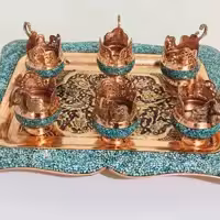 سینی گالش مس فیروزه کوبی دارای کارت شناسه