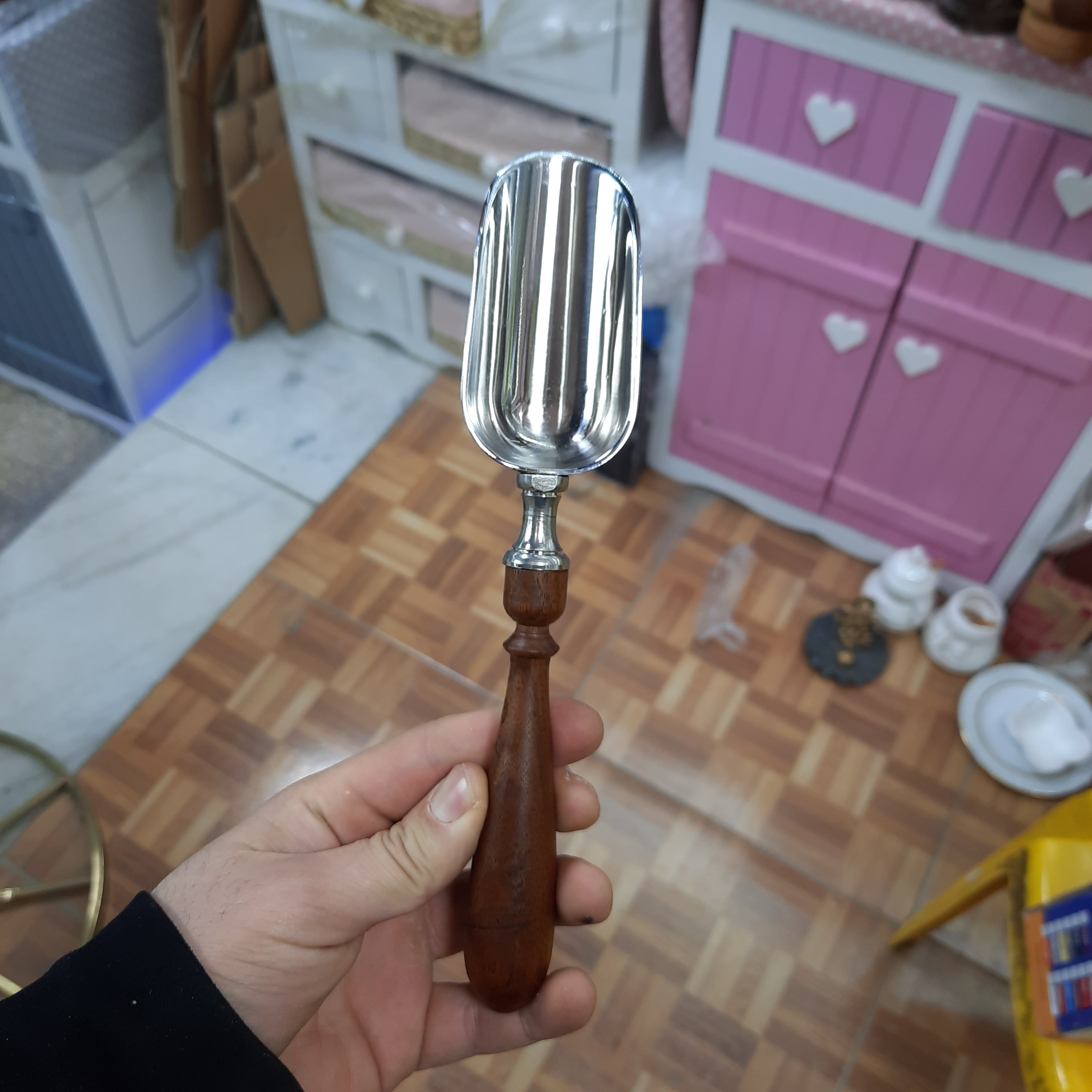 قاشق اجیل دسته چوبی