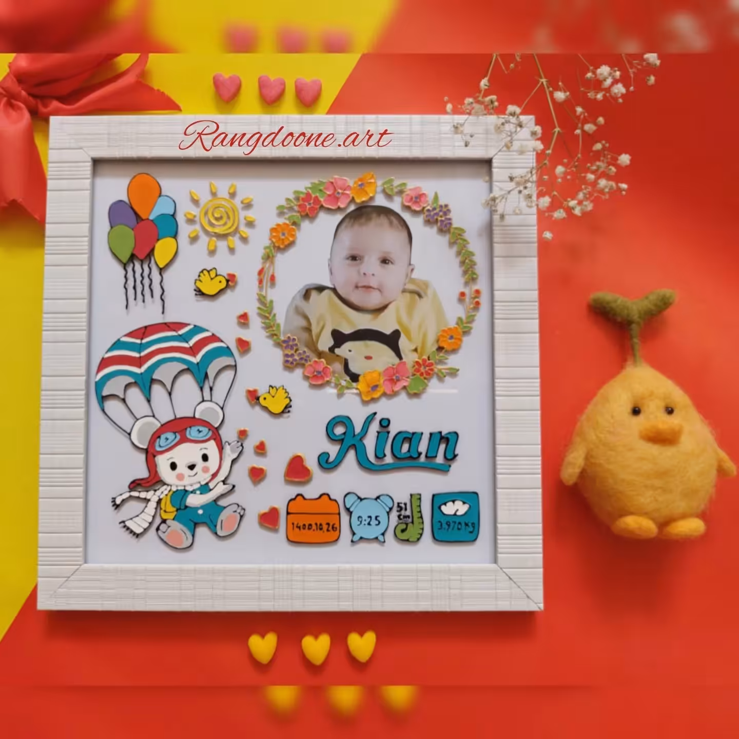 تابلو ویترای مشخصات نوزاد سیسمونی