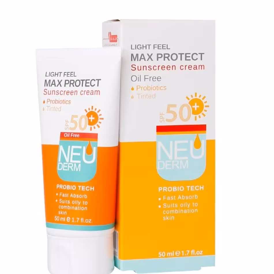 کرم ضد آفتاب رنگی مکس پروتکت فاقد چربی نئودرم SPF50
