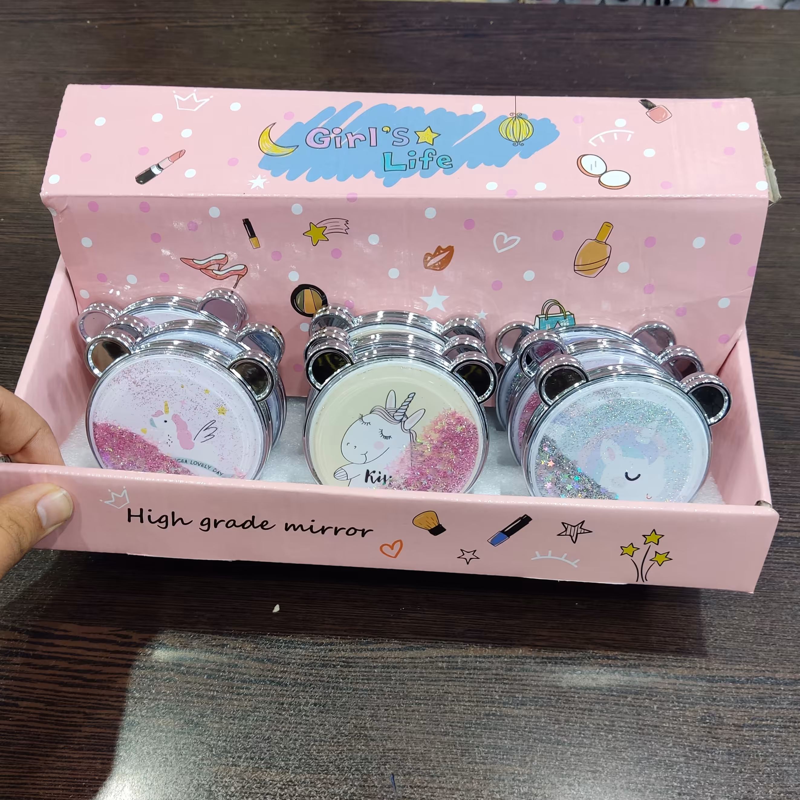 آینه جیبی آکواریومی و فانتزی پک 12 تایی