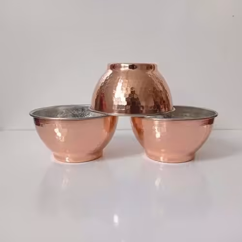 کاسه سوپ خوری مسی ته پوش نانو شده 3 عددی