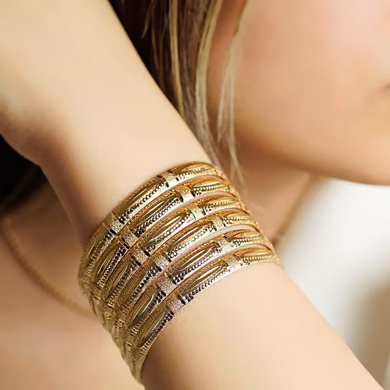 النگو طرح طلا مدل ماهی بسته سه عددی رنگ ثابت ضد حساسیت AAD-220