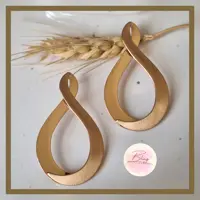 گوشواره میخی ترکیب طلایی مات و براق برند اکسسوری  کد E277