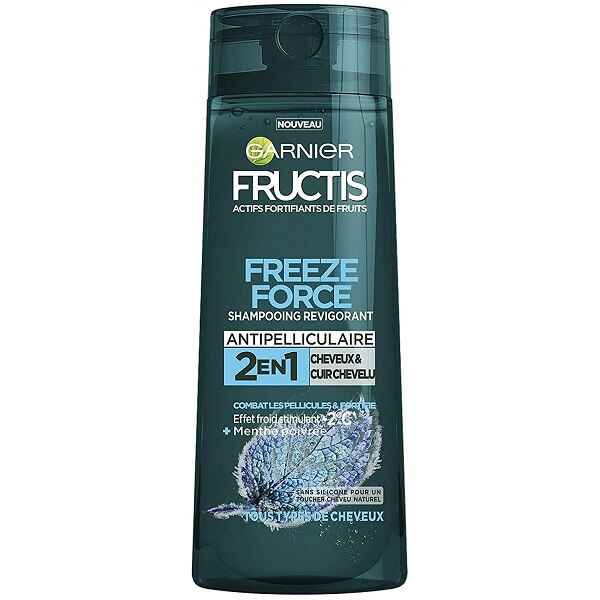 شامپو ضد شوره و مغذی نعنای گارنیر GARNIER سری FRUCTIS مدل FREEZE FORCE حجم 250 میل | خنک کننده قوی