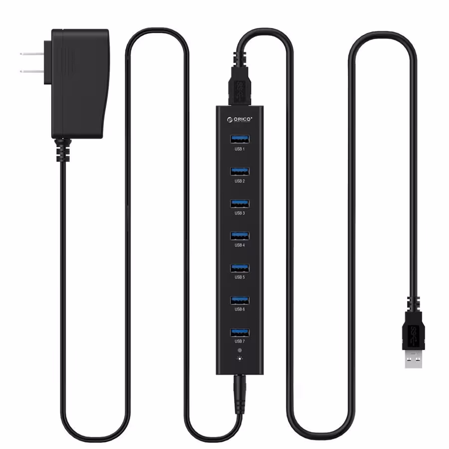 هاب یو اس بی اریکو 7 پورت USB 3.0 با آداپتور مدل H7013U3