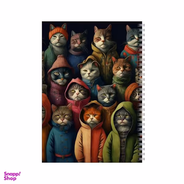 دفتر مشق 100 برگ بامبیلیپ طرح گربه های هودی پوش کد 9222880