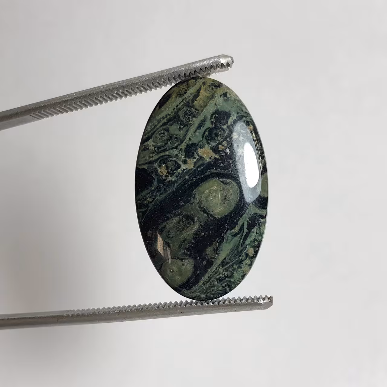 نگین قیمتی جاسپر کهکشانی طبیعی بیضی 240190