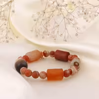 دستبند عقیق سلیمانی نارنجی