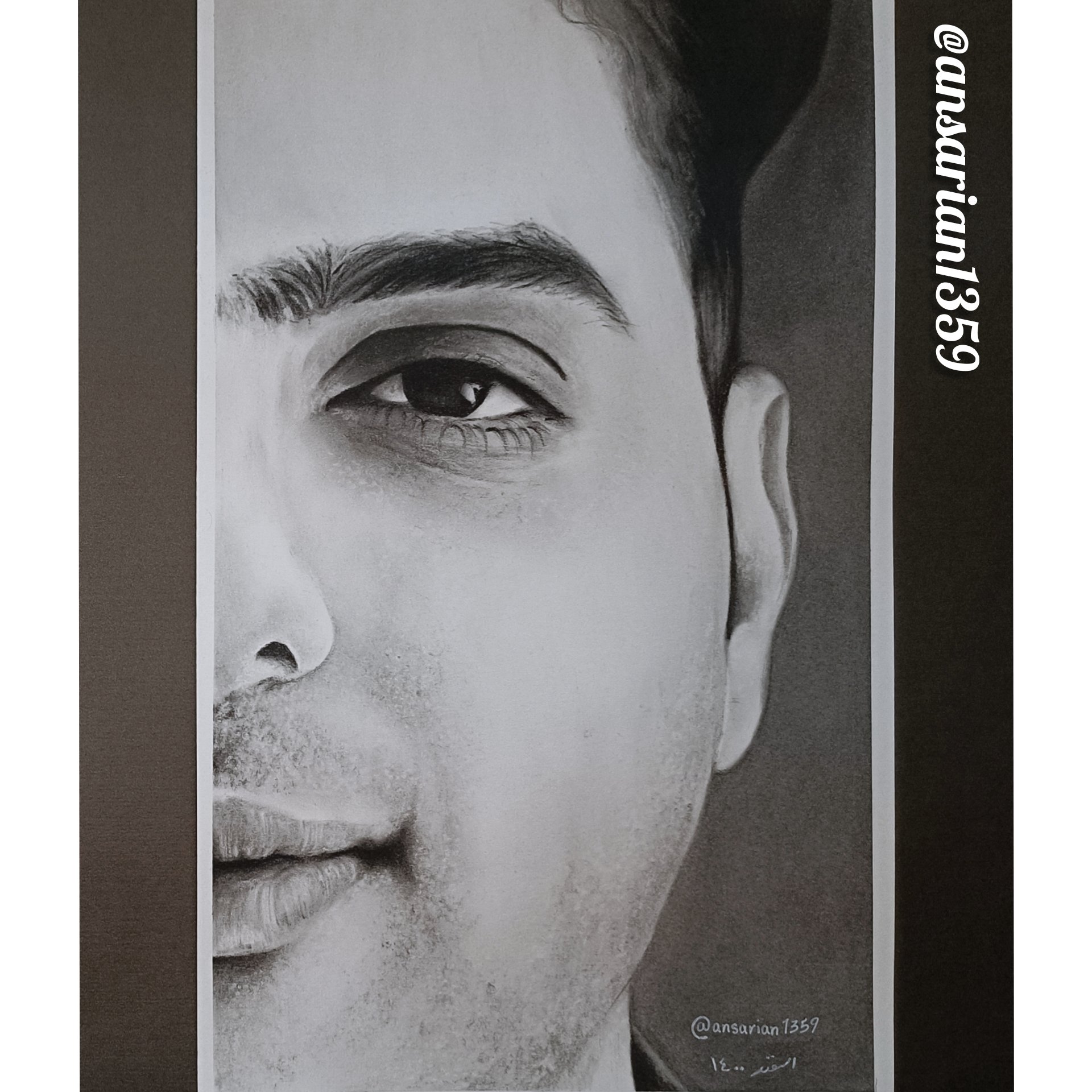 طراحی نیم چهره.سیاه قلم. سایز A4