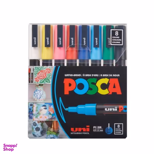 ماژیک رنگ آمیزی یونی بال مدل POSCA 3M بسته  8 عددی