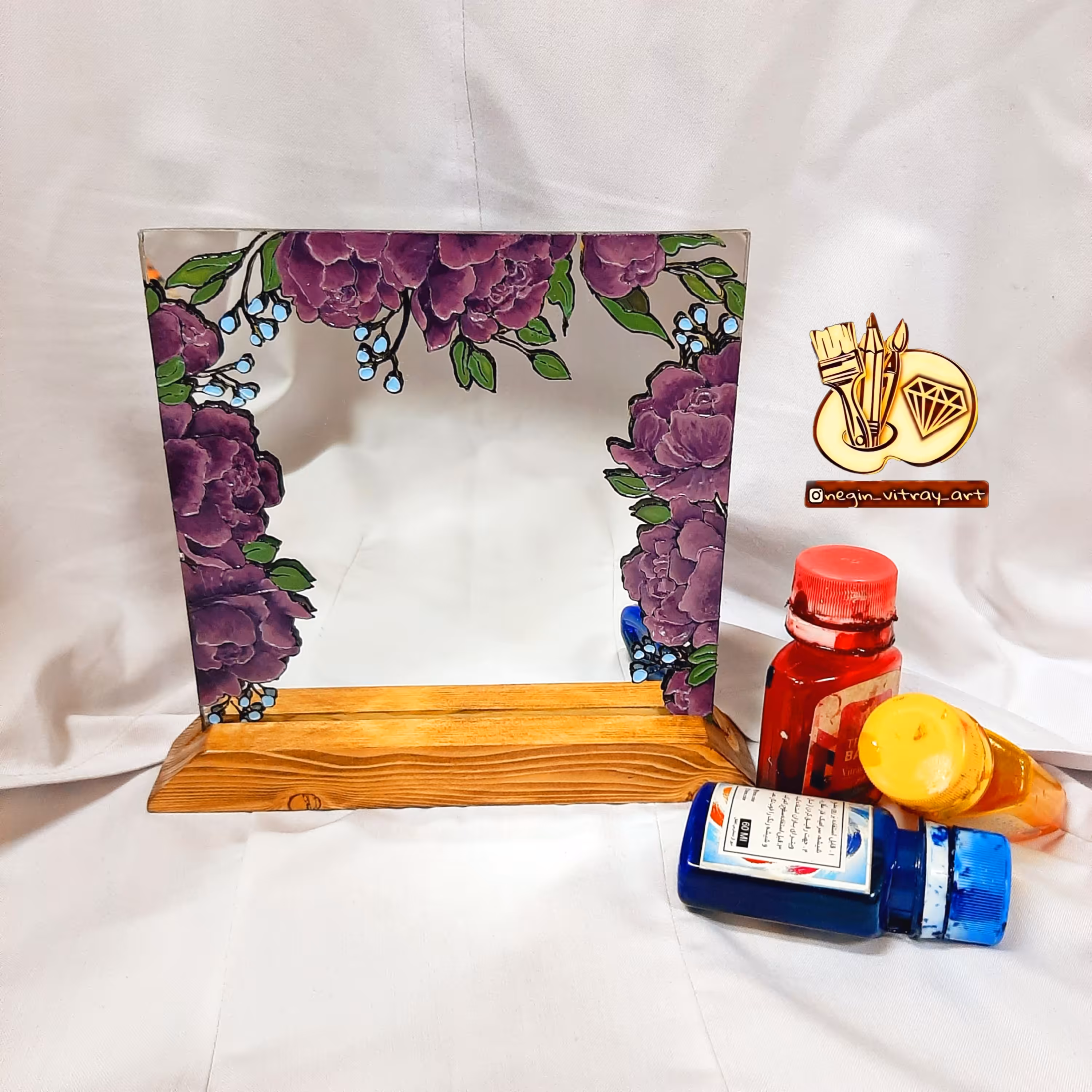 استند آینه دار  هفت سین با طرح برجسته ویترای 