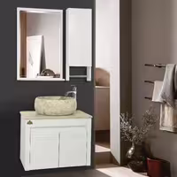 روشویی کابینتی لیزا سفید سایز 50 همراه آینه باکس