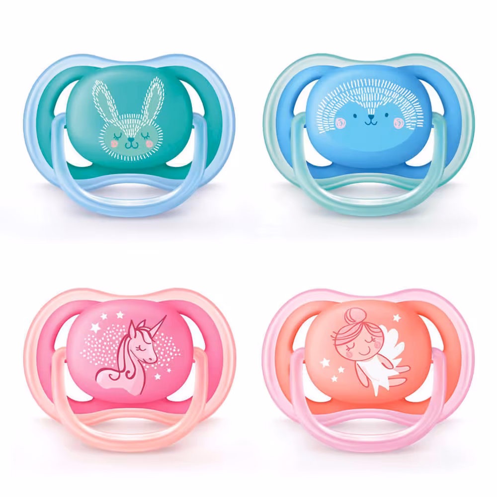 پستانک الترا ایر 2 عددی 18-6 ماه طرح دار اونت Avent