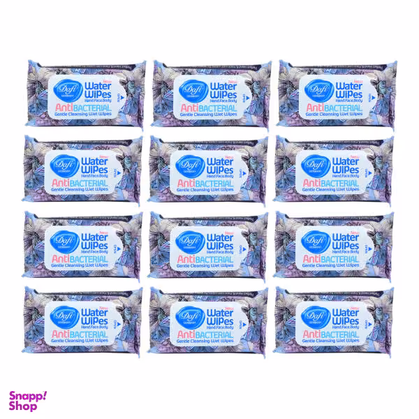 دستمال مرطوب دافی (Dafi) مدل Anti Bacterial مجموعه 12 عددی