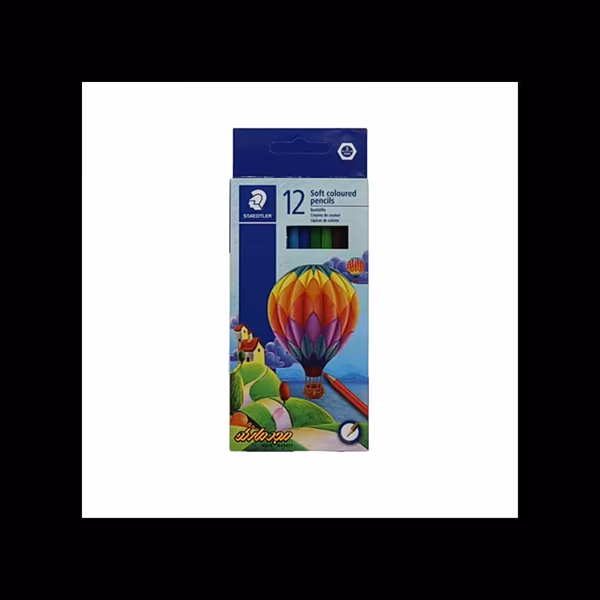 مداد رنگی 12 رنگ جعبه مقوایی سافت استدلر یک جین 12 تایی