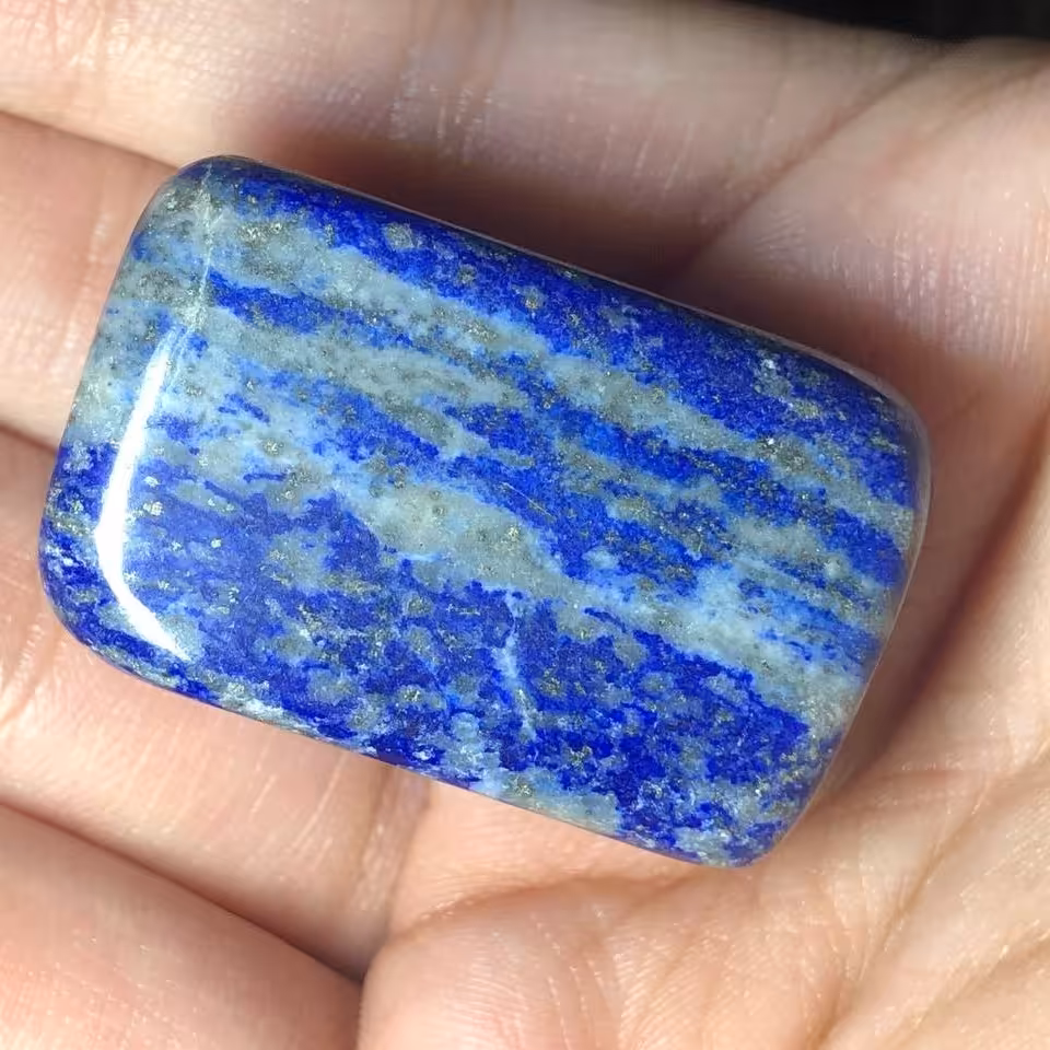 تامبلر سنگ لاجورد افغان طبیعی پیریت طلایی کد 294