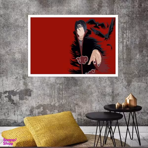 تابلو بکلیت طرح انیمه Itachi Uchiha مدل قاب شاسی W-s8445