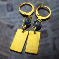 گوشواره چشم نظر تخته طلا  استیل ضد حساسیت  رنگ ثابت روکش طلا  کد  507