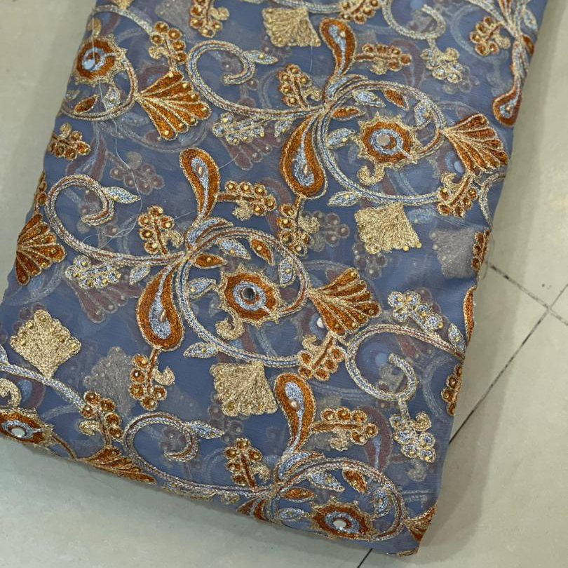 پارچه حریر گلدار سوزندوزی