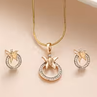 نیمست برند YSXمدل دایره و پروانه رنگ طلایی ونگین دار