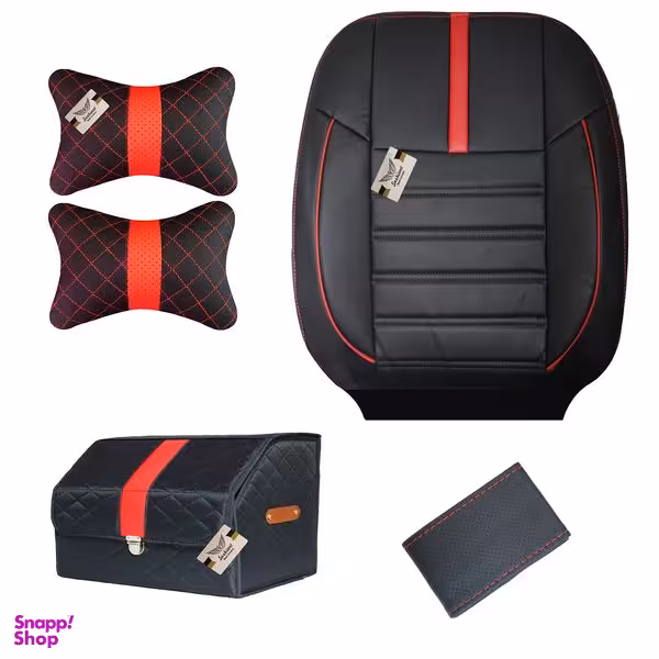 روکش صندلی خودرو سوشیانت مدل R مناسب برای ساینا به همراه پشت گردنی و جعبه و دور فرمان