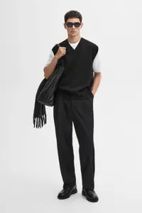 جلیقه قرمز مردانه ژاکت لباس بافتنی V NECK Massimo Dutti