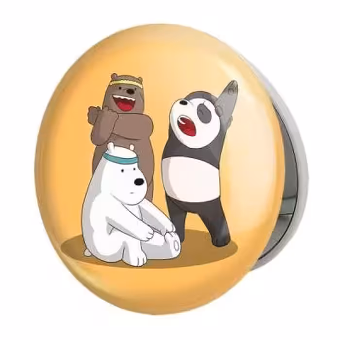 آینه جیبی خندالو طرح انیمیشن سه خرس کله پوک مدل تاشو کد 27639