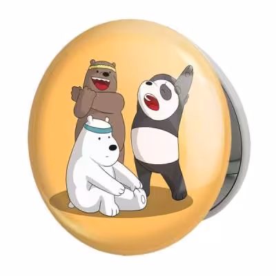 آینه جیبی خندالو طرح انیمیشن سه خرس کله پوک مدل تاشو کد 27639