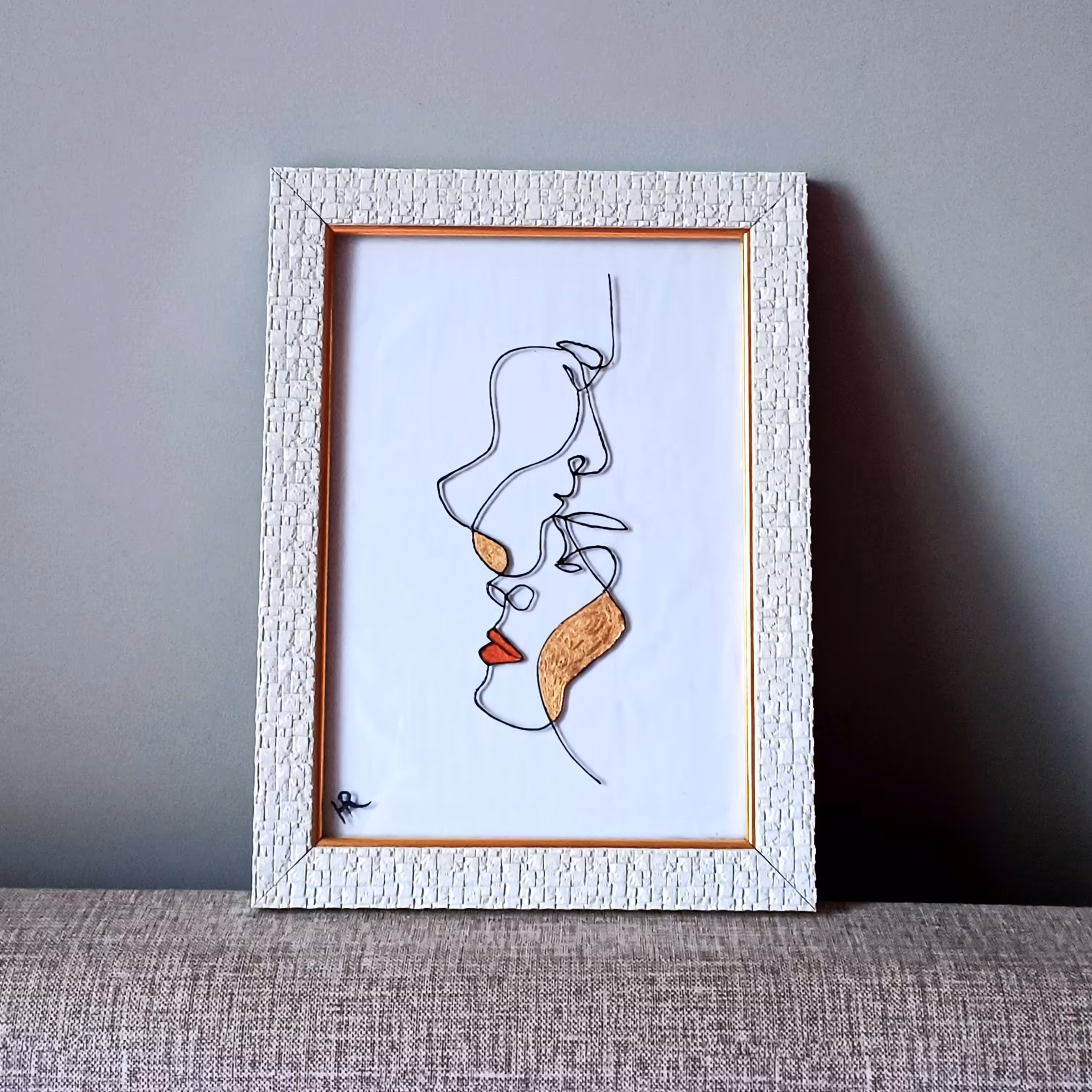 تابلو نقاشی ویترای طرح زن و مرد 1