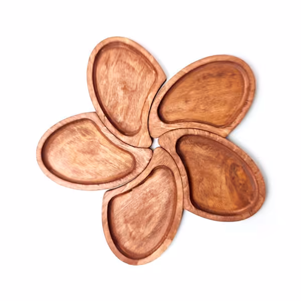 اردو خوری چوبی مدل گل 5 تکه کد 05