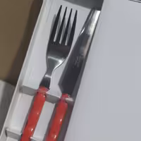 سرویس کارد و چنگال میوه خوری 12 پارچه برند یونیک رنگ قرمز