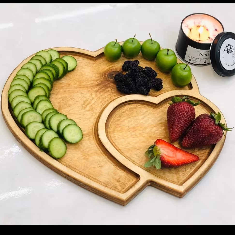 اردوخوری قلب تو هم  چوبی 