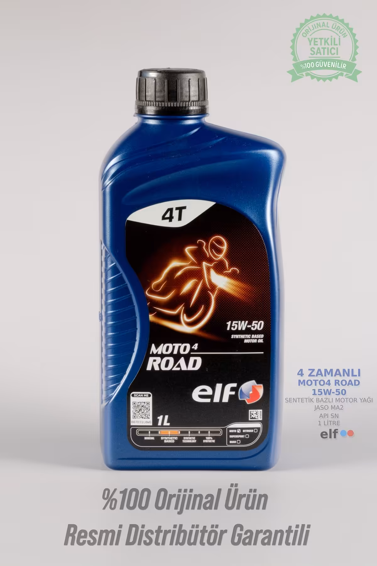 روغن و مکمل موتور MOTO4 ROAD 15W 50 4T 1L سیکلت ELF Elf