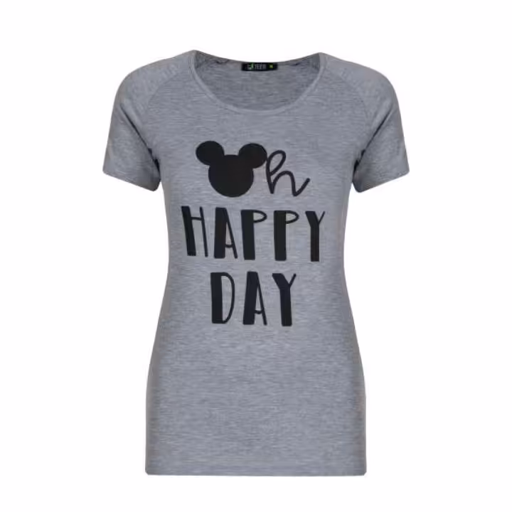 تیشرت راحتی زنانه جنس نخ پنبه رنگ ملانژ سایز L