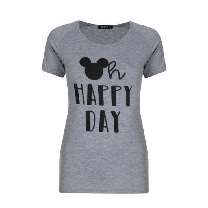 تیشرت راحتی زنانه جنس نخ پنبه رنگ ملانژ سایز L