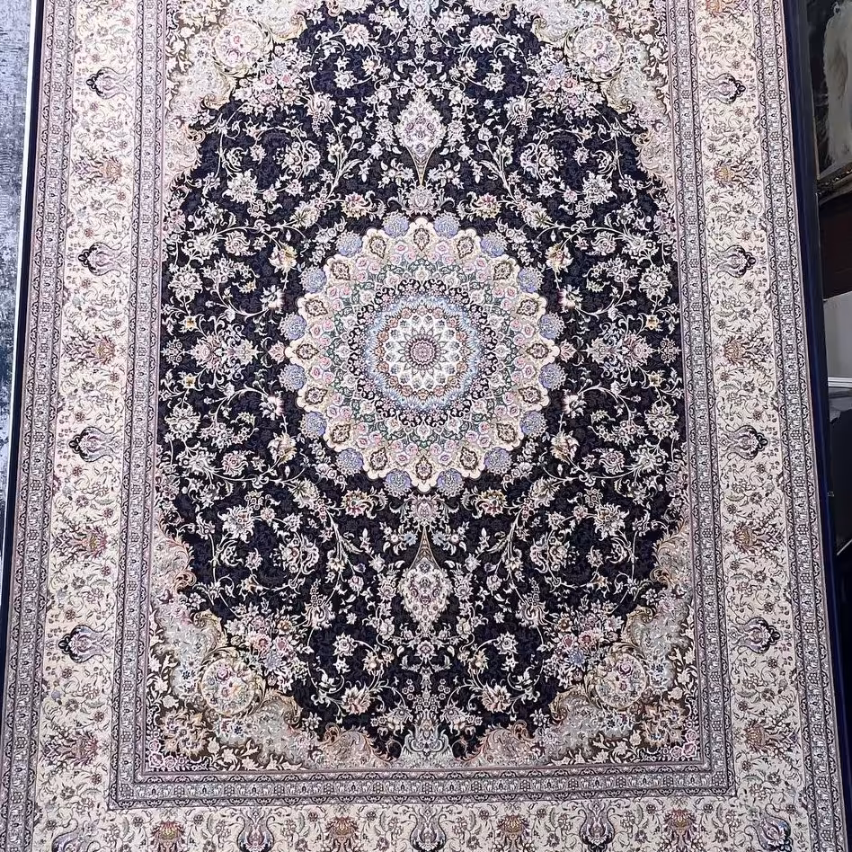 فرش 1200 شانه تراکم  4000 مدل و طرح  اراز  سورمه ای