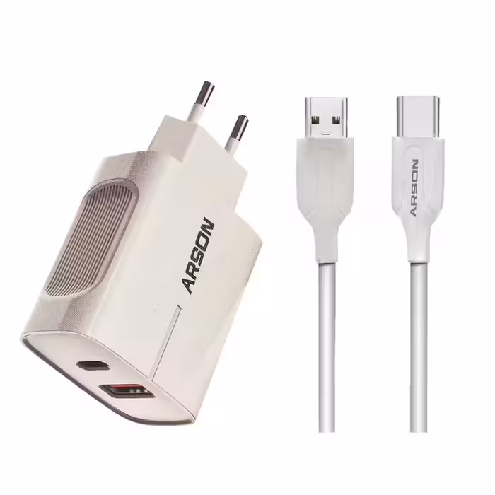 شارژر دیواری آرسون مدل AN-W03 به همراه کابل تبدیل USB -C


