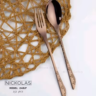 سرویس قاشق و چنگال سی نفره رزگلد نیکولاس 240