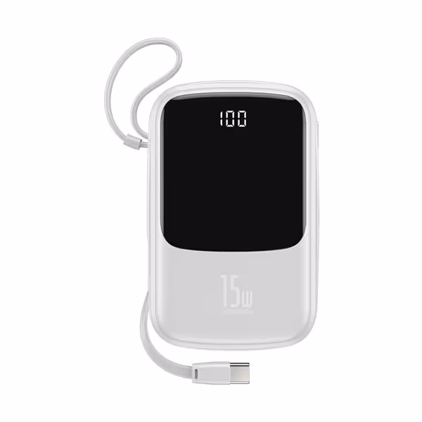 پاور بانک باسئوس Baseus Mini S Bracket 10W Wireless Charger Power bank 10000mAh 18W White
