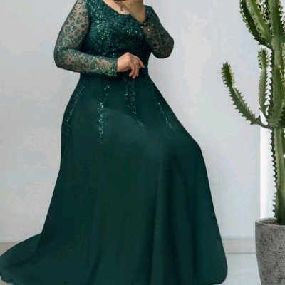 پیراهن مهمانی زنانه کرپ حریر و شاین گل مدل پرنسا