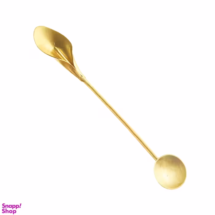 قاشق برنجی شربت خوری مدل گل شیپوری