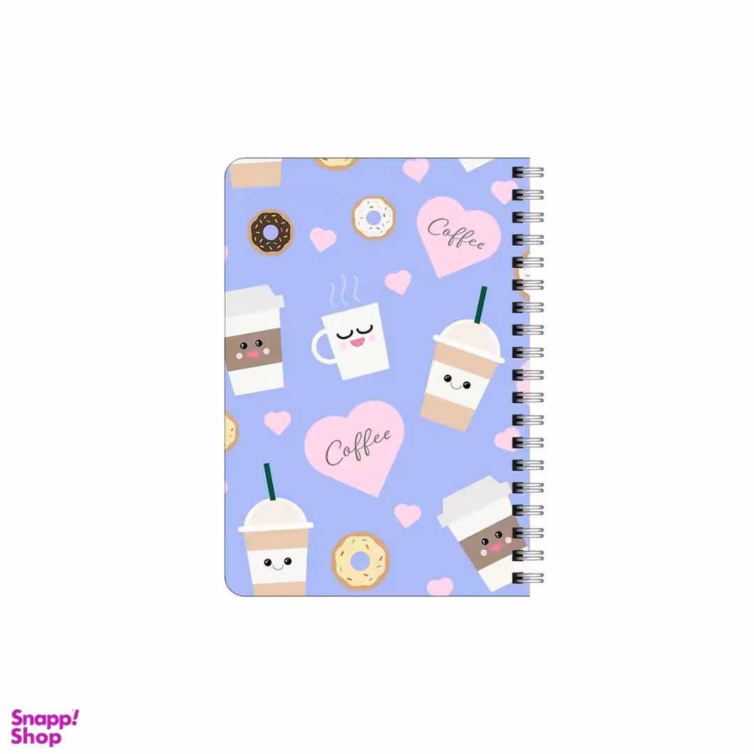 دفترچه یادداشت 80 برگ بامبیلیپ مدل چوبی طرح پترن قهوه و دونات کد 0617819