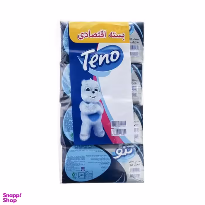 دستمال کاغذی 250 برگ تنو مدل Soft بسته 8 عددی