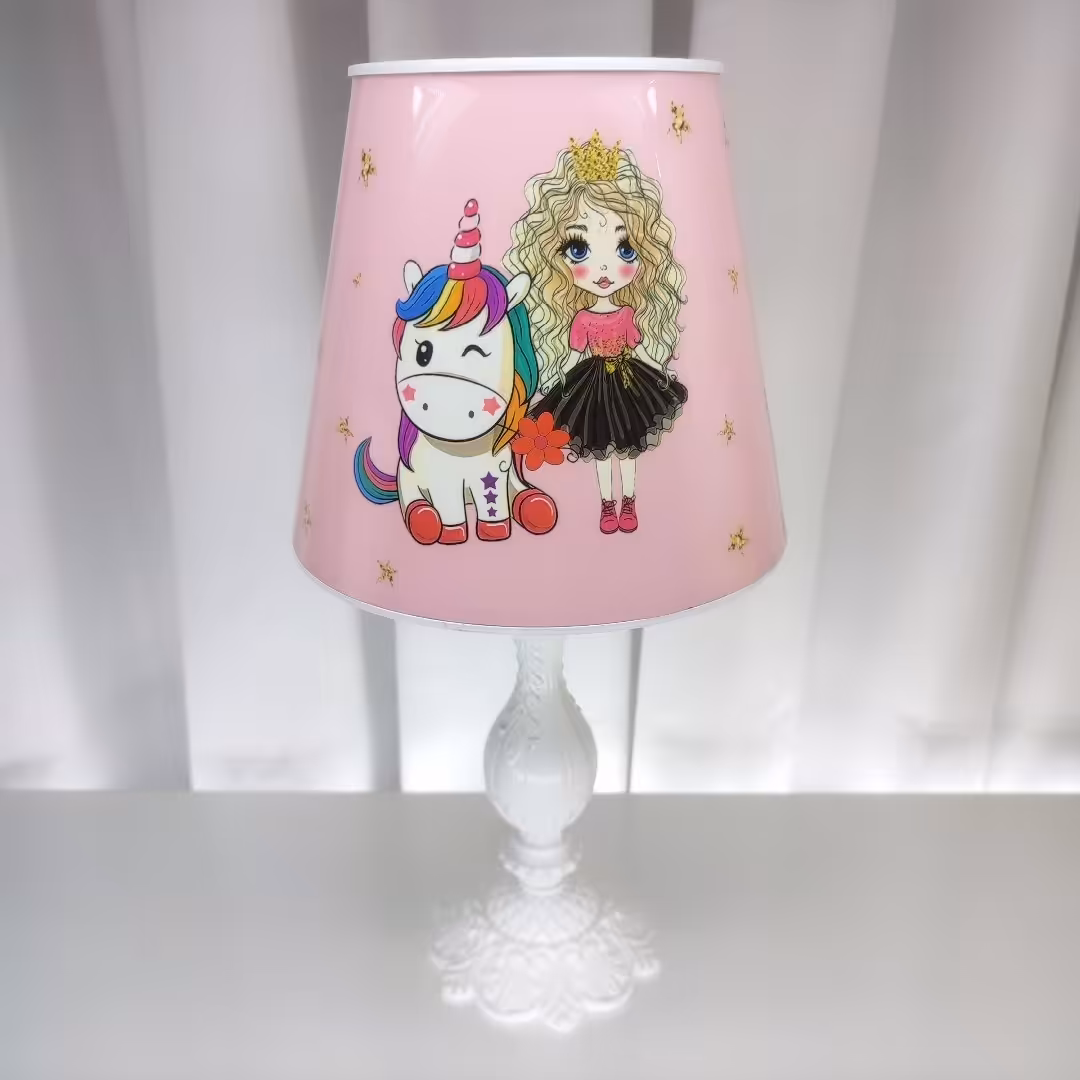 اباژور کودک طرح دختر موفرفری و اسب تک شاخ 