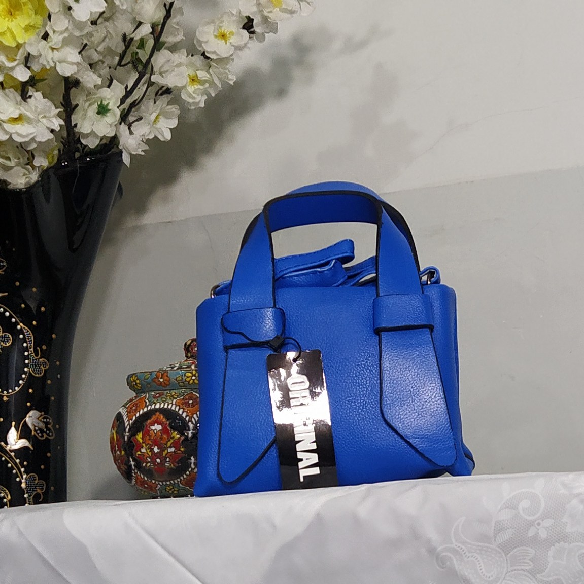 کیف پاسپورتی زنانه فانتزی -سایز کوچک - زیبا و شیک و بادوام -آبی-کد (61)