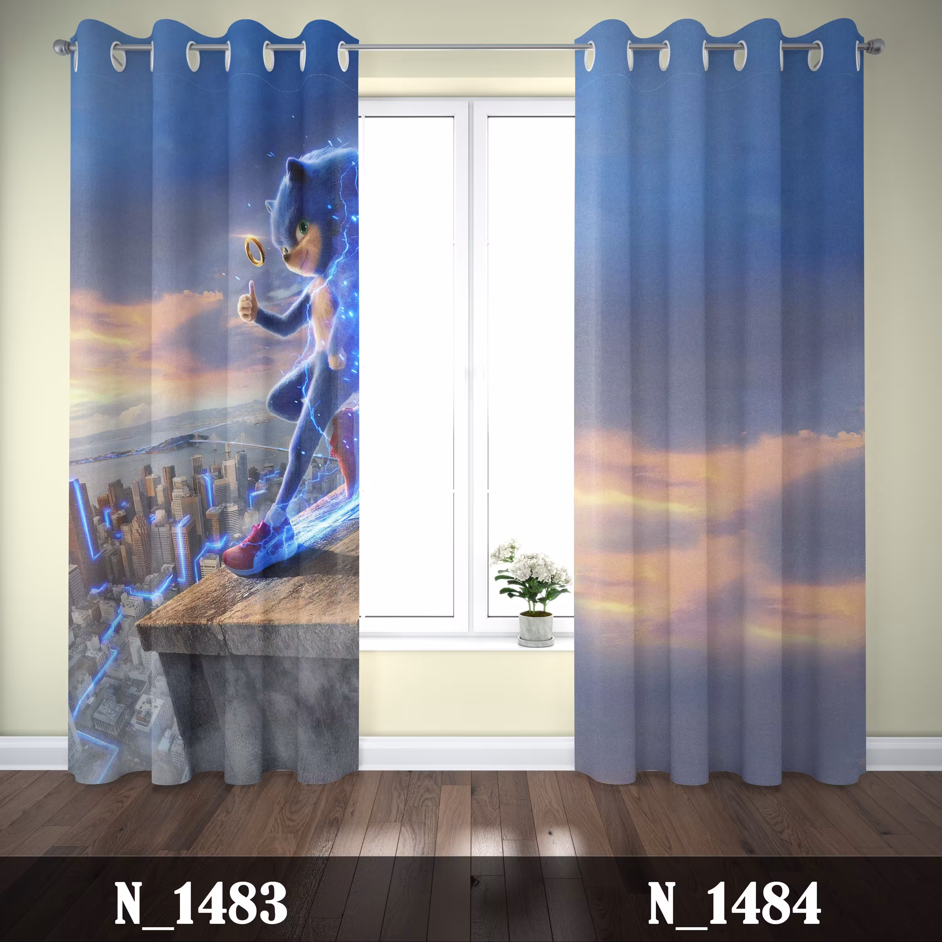 پرده کودک طرح سونیک