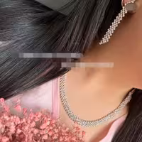 گردنبند و گوشواره نگین کریستال شیک