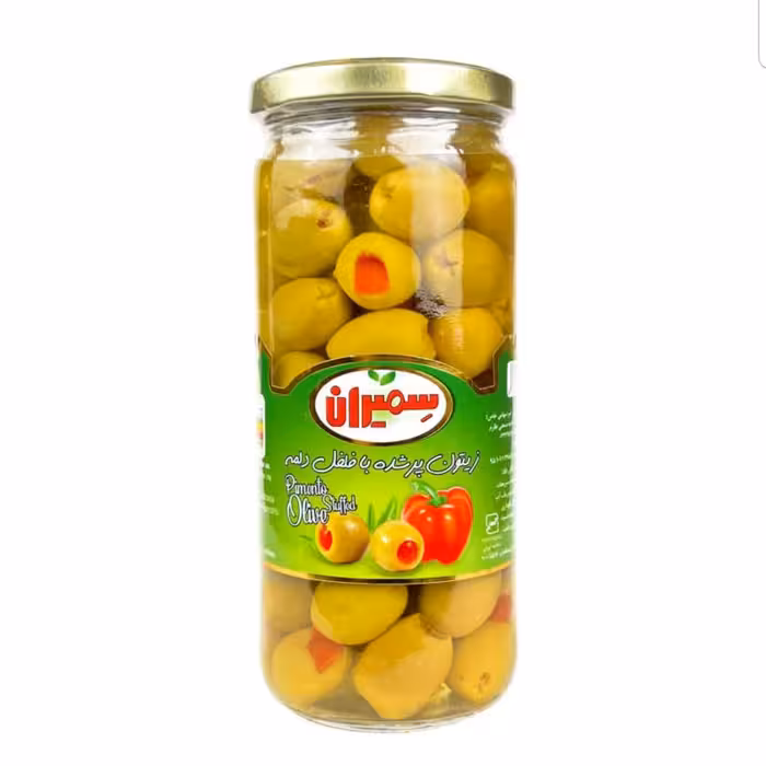 زیتون با مغز فلفل دلمه ای سمیران 450 گرمی