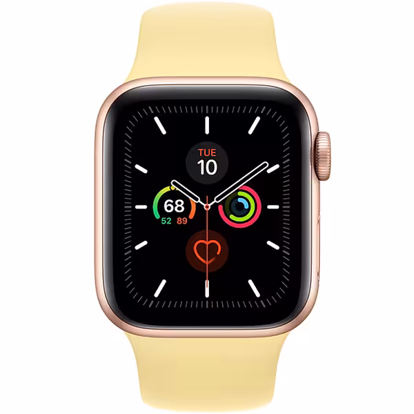 سری 5 اسپرت مردانه 44 میلیمتری Gold Aluminum Case with Lemon Cream Sport Band - Hiapple.ir